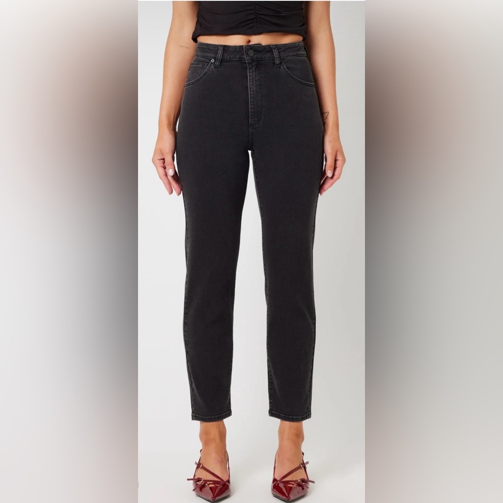 Abrand Jeans 94 High Slim 90210 Black wash/ Gray Size 26 NWT